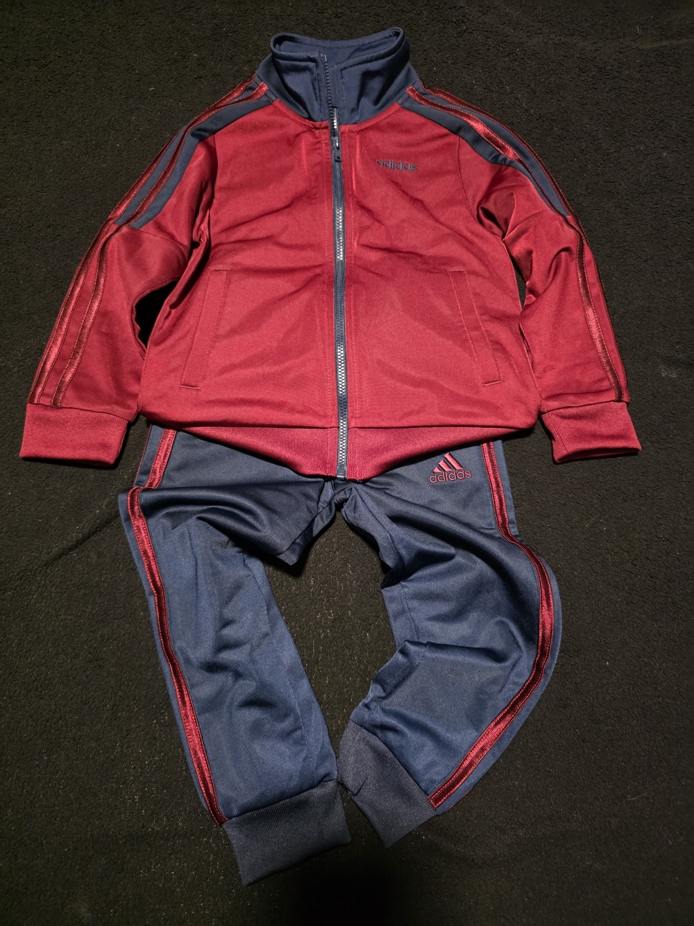 Adidas Kids Maroon & Navy Track Suit
